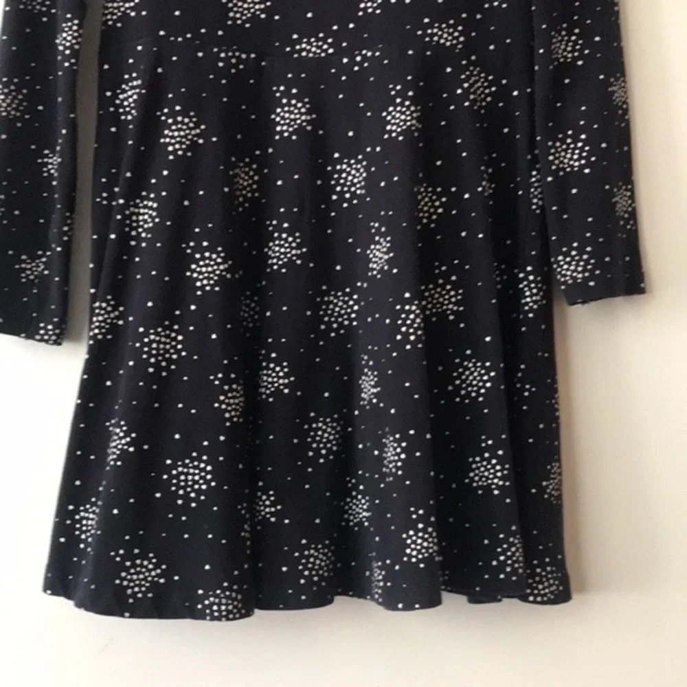H&M Long Sleeve Dress Set Size 4/6 Black & Grey Polka Dots